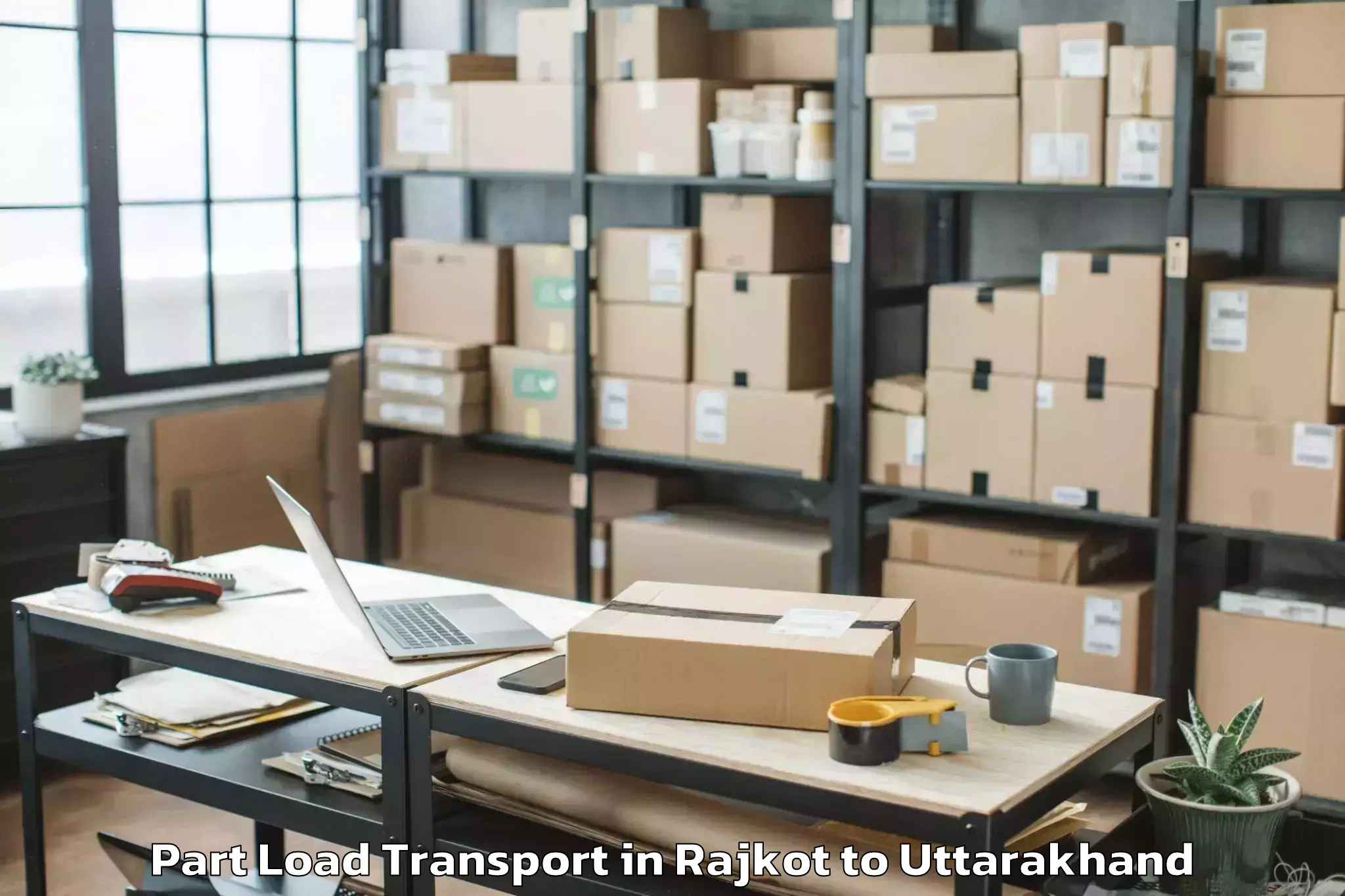 Book Rajkot to Hemwati Nandan Bahuguna Uttara Part Load Transport Online